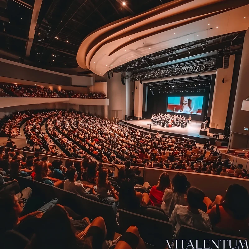 Large Modern Auditorium with Live Performance and Engaged Audience AI Image