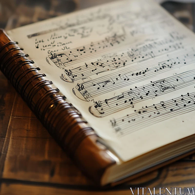 AI ART Vintage Sheet Music Manuscript