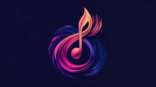 Colorful Abstract Musical Note Art
