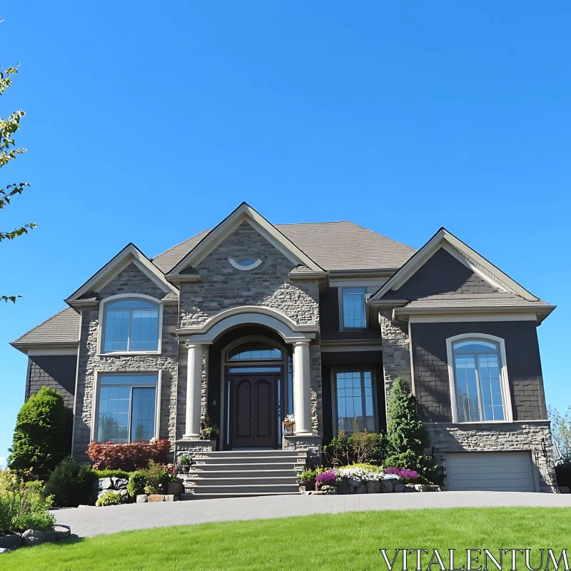 Beautiful Home with Large Windows and Garden