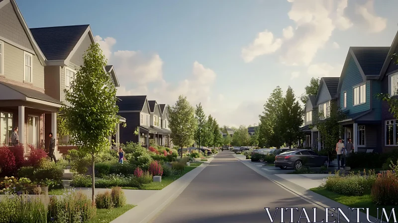 Scenic Residential Area with Modern Houses