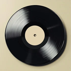 Vintage Analog Record on Minimalistic Background