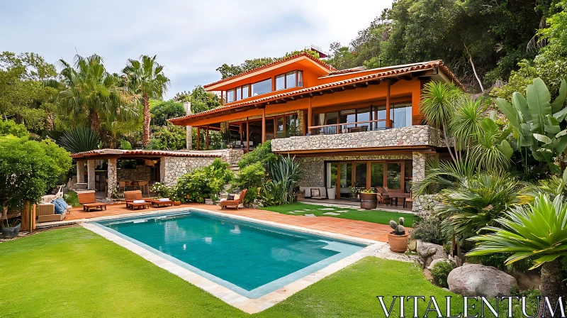 Exquisite Stone Villa with Glass Windows and Pool