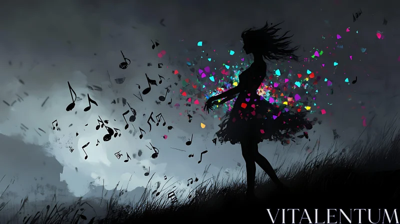 AI ART Music and Color Expressionism in Silhouette Art