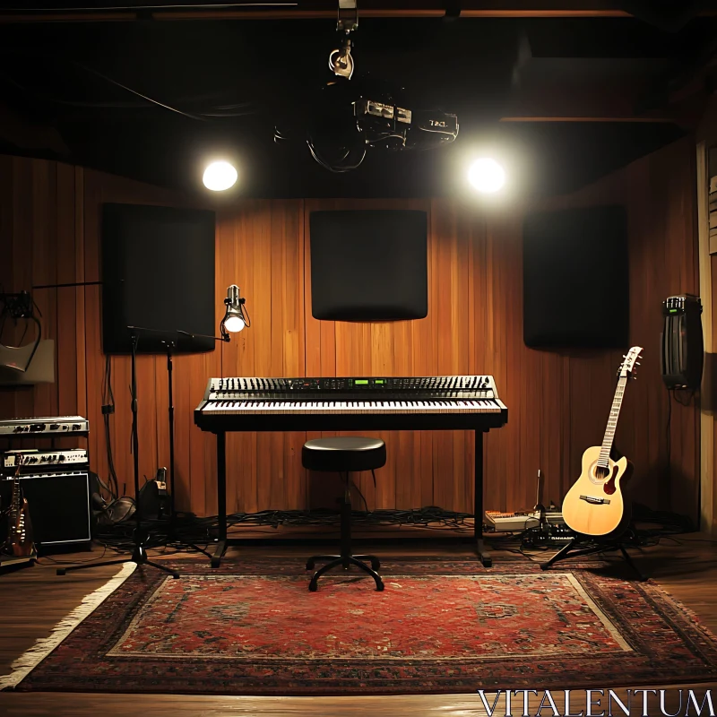 Contemporary Music Recording Studio Interior AI Image