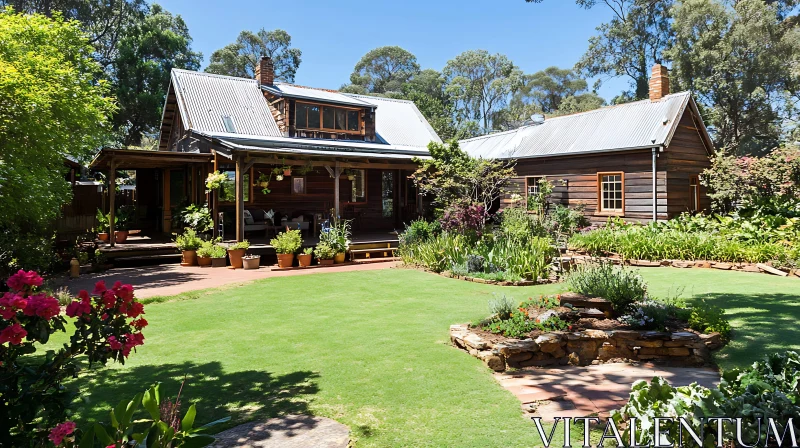 AI ART Picturesque Cottage Surrounded by Lush Greenery