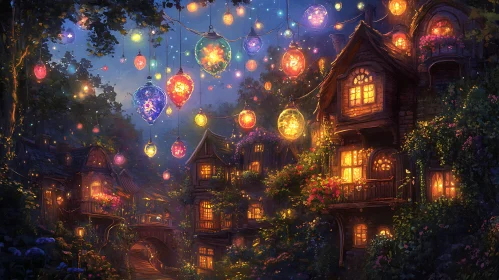 Magical Lantern-Lit Cottage Village