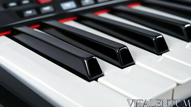 Detailed Piano Keys Close-Up AI Image