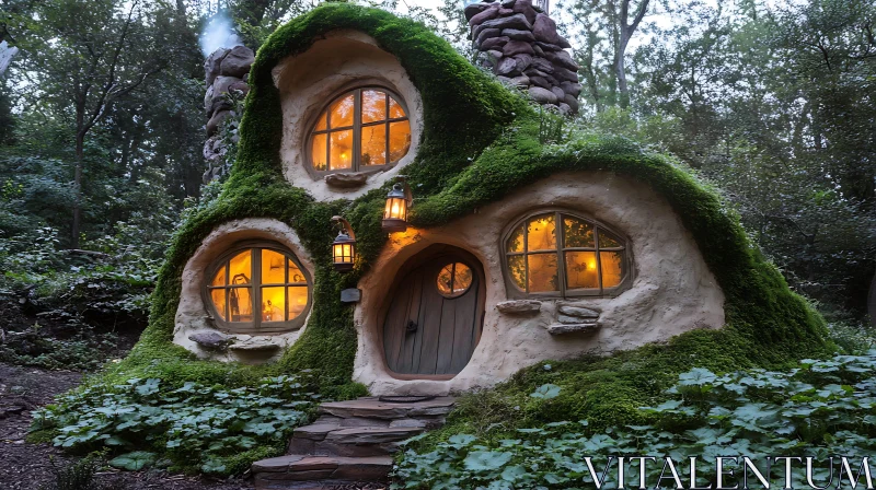 AI ART Fairytale Cottage in the Forest