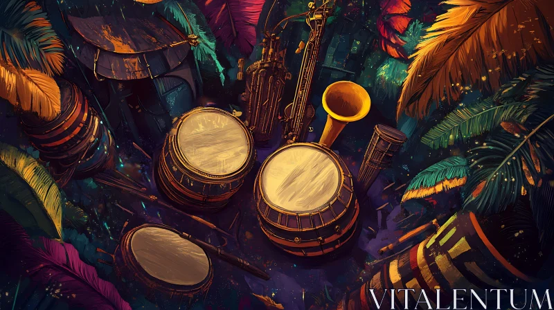 Musical Instruments in a Whimsical Environment AI Image