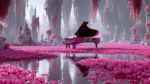 Abstract Dreamscape with Grand Piano