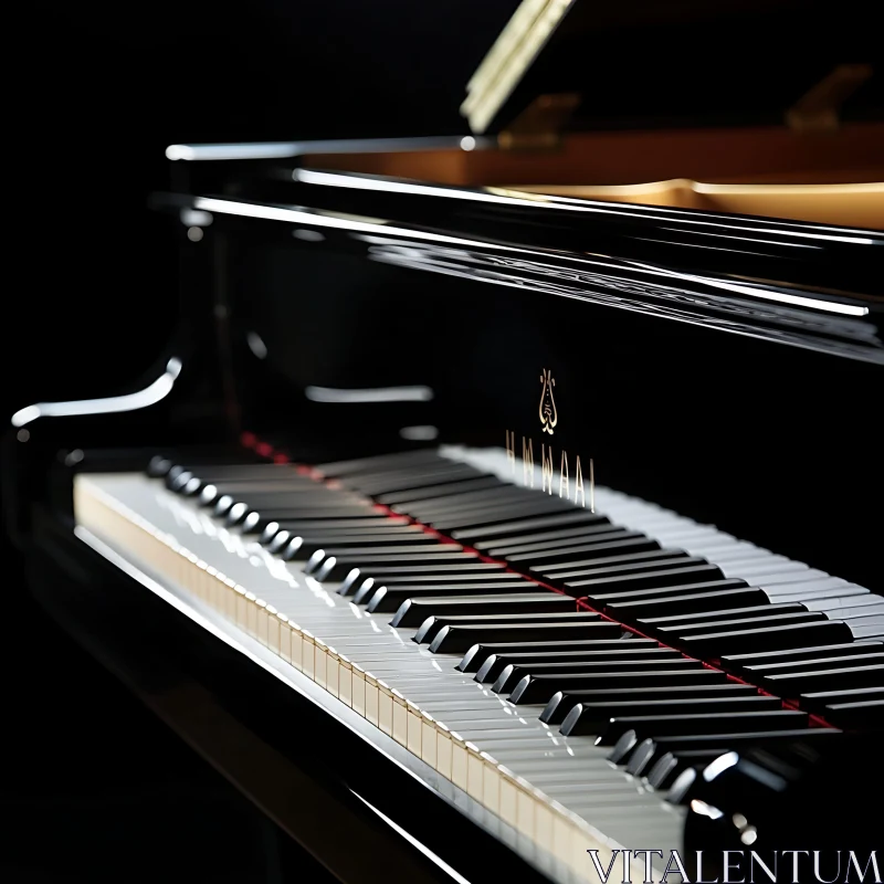 Glossy Black Grand Piano Keys AI Image