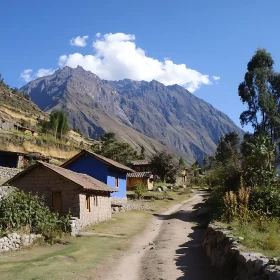 Peaceful Mountain Village Scene