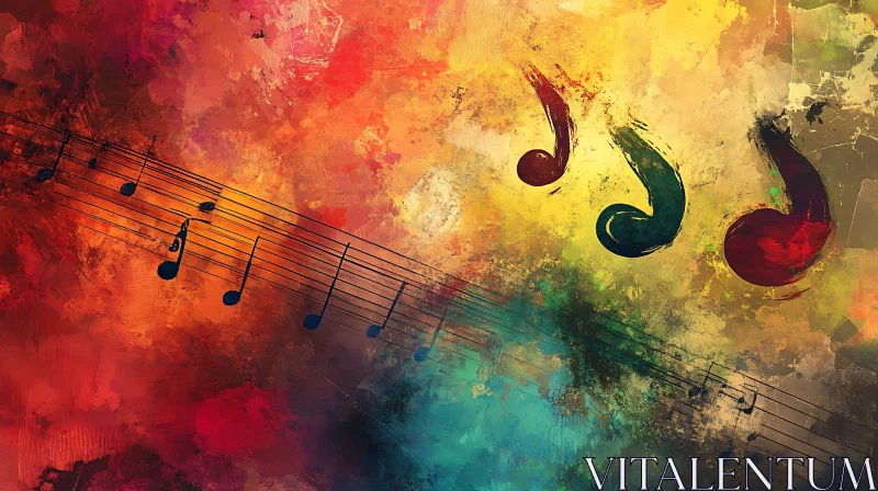 Colorful Abstract Music Art AI Image