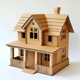 Detailed Cardboard House Model