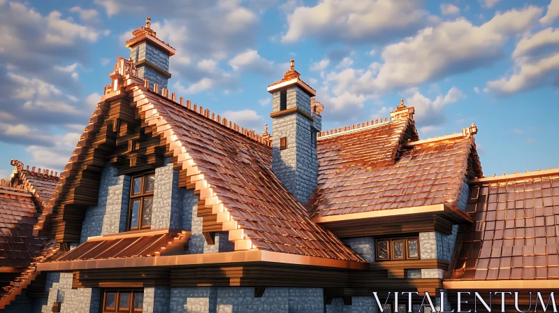 Copper Roof House AI Image