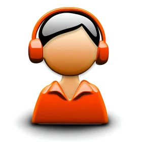 Cartoon Representation of a Headphone-wearing Figure