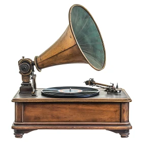 Antique Gramophone with Vinyl Record