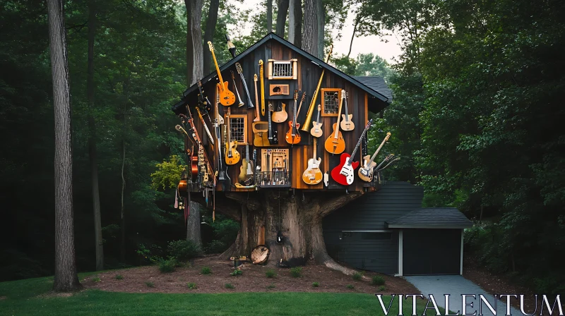 AI ART Artistic Treehouse in a Forest