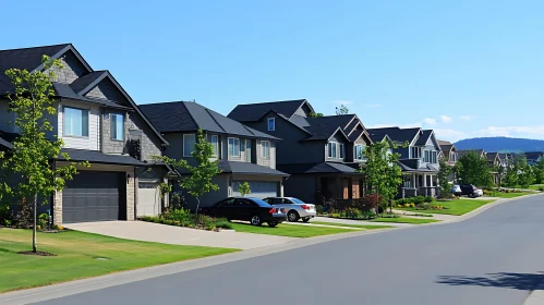 Serene Suburban Street with Modern Homes