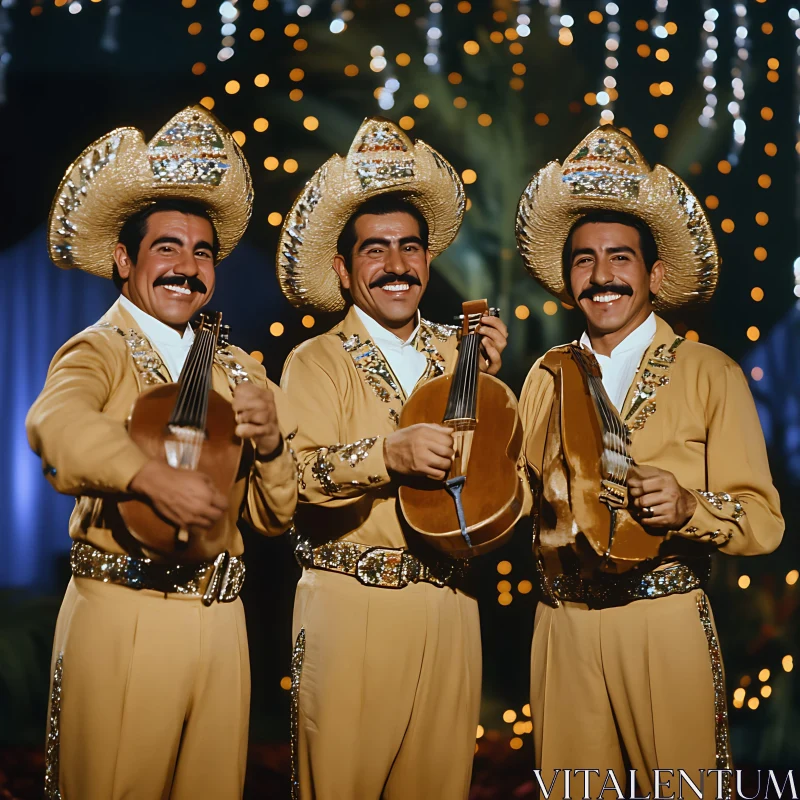 Mexican Band Performing with Guitars AI Image