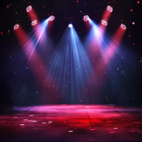 Colorful Stage Lighting in Performance Venue