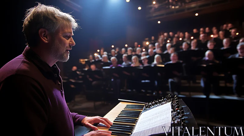 Concert Pianist Accompanied by Choir AI Image