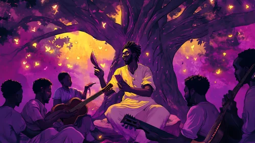 Musical Night Under the Glowing Tree