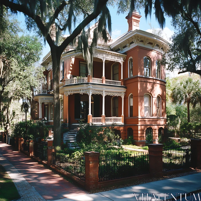 Picturesque Victorian Residence with Verdant Garden AI Image