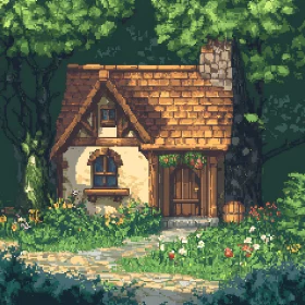 Fairy-Tale Cottage Surrounded by Nature