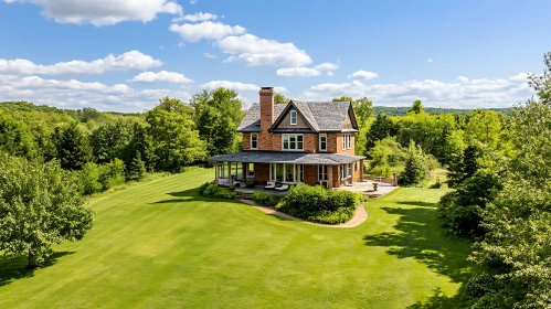 Countryside Brick House with Expansive Greens