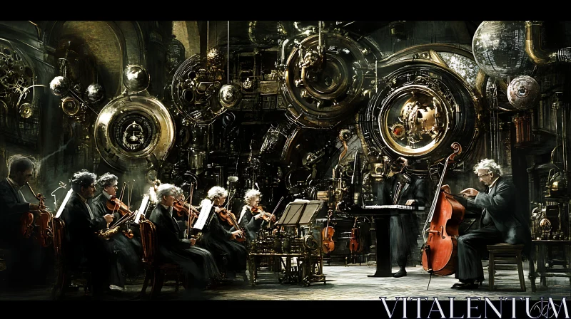 Mechanical Steampunk Orchestra AI Image