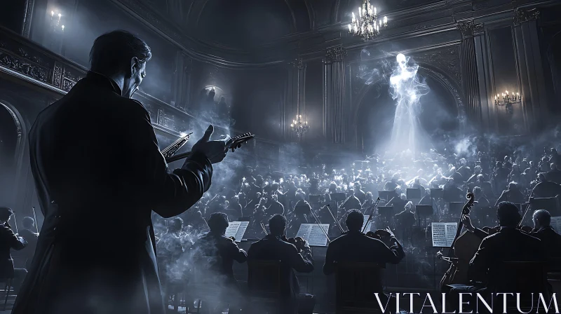 Ghostly Apparition at Orchestral Concert AI Image