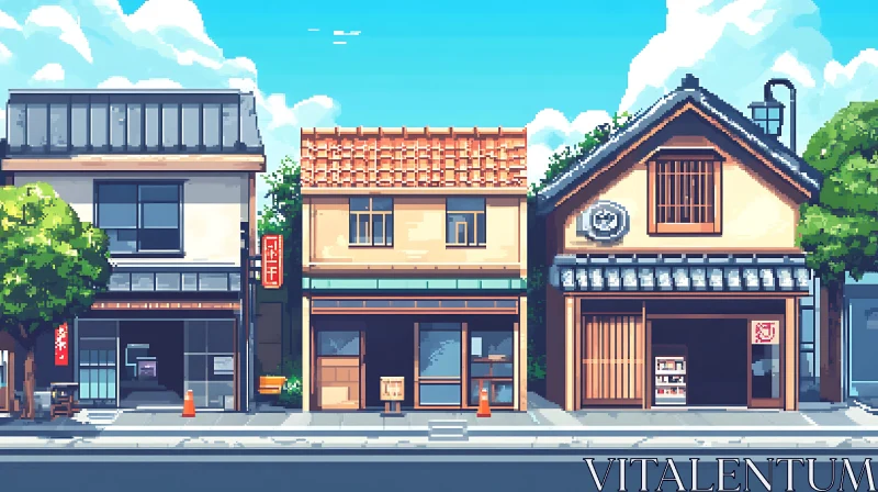 Charming Pixel Art Urban Scene AI Image