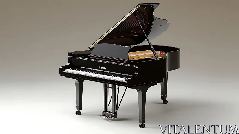 AI ART Black Grand Piano with Glossy Finish