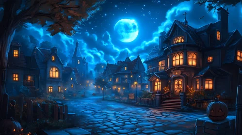 Enchanted Night in a Halloween Village