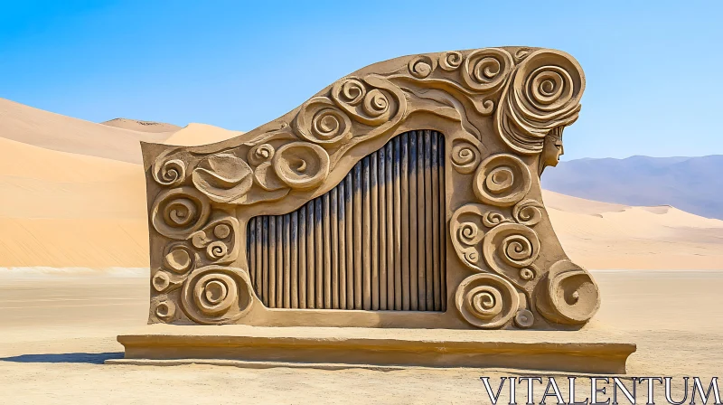 Intricate Desert Sand Art Sculpture AI Image