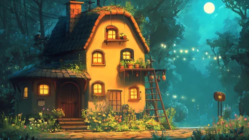 Magical Night in a Forest Cottage