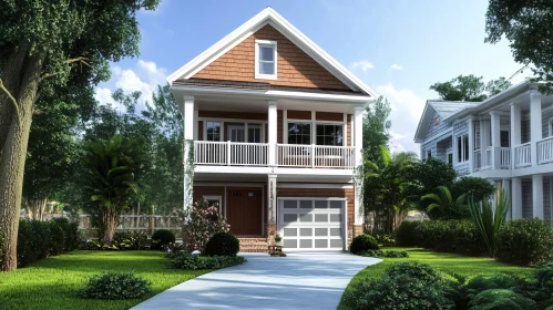 Serene Suburban Home with Spacious Front Porch