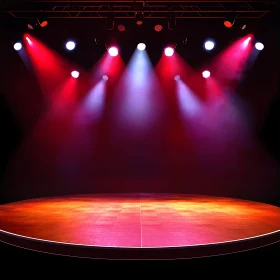 Colorful Spotlighted Theater Stage