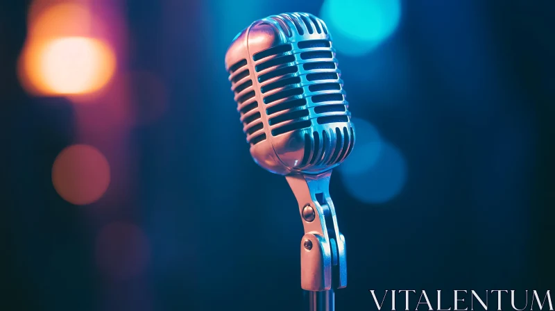 Retro Microphone on Stage AI Image