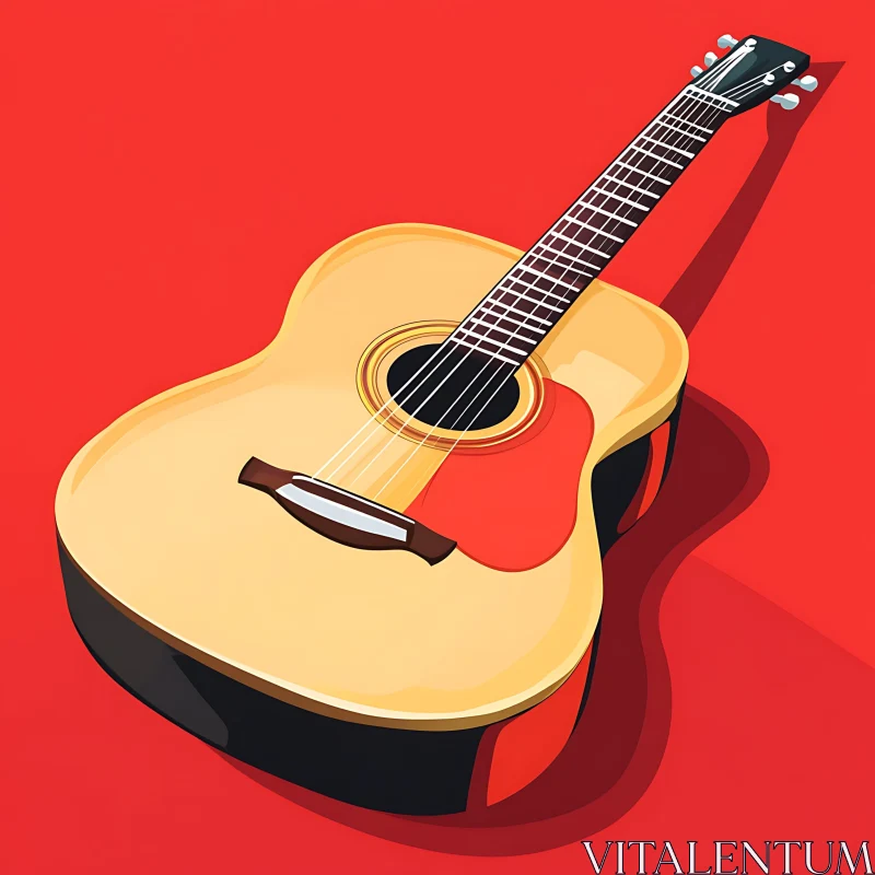 Colorful Acoustic Guitar Art AI Image