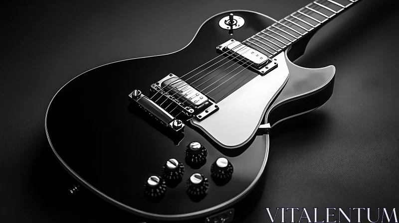 Modern Black Electric Guitar AI Image