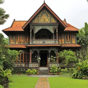 Ornately Designed Historic House in Lush Greenery