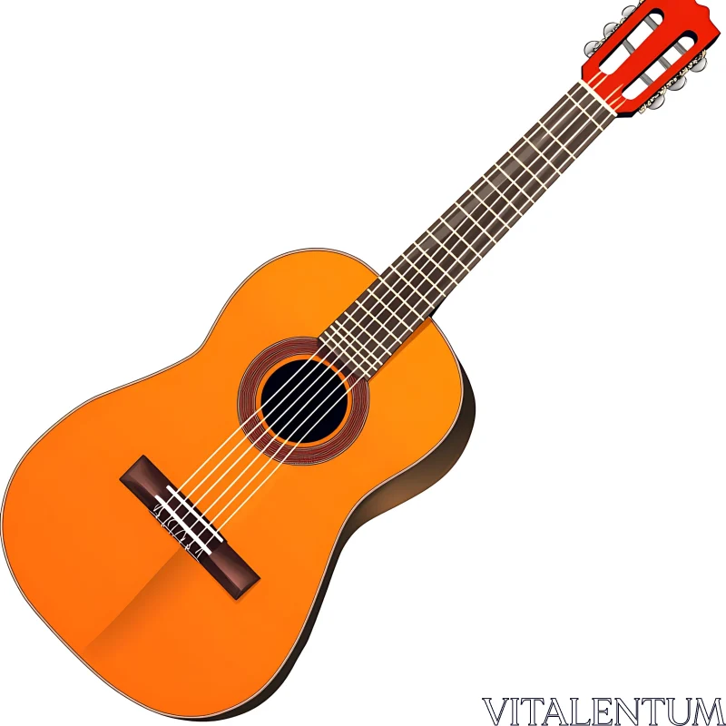 Detailed Acoustic Guitar Illustration AI Image