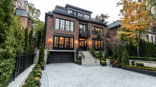 Modern Three-Story Brick House