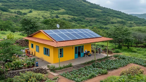 Rural Eco-Friendly House with Solar Panels