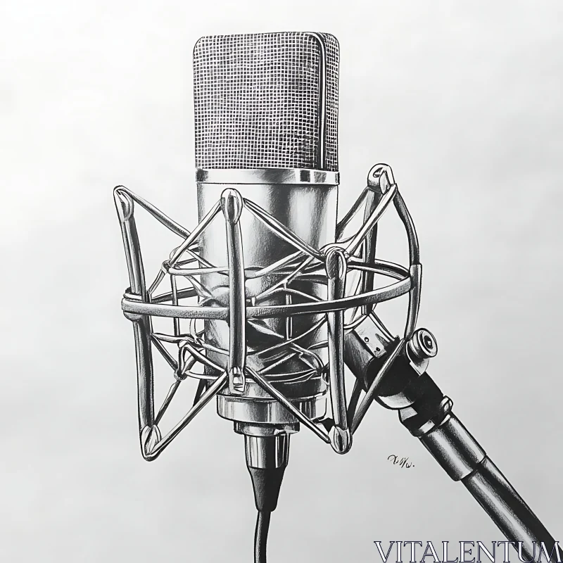 Studio Microphone with Shock Mount AI Image