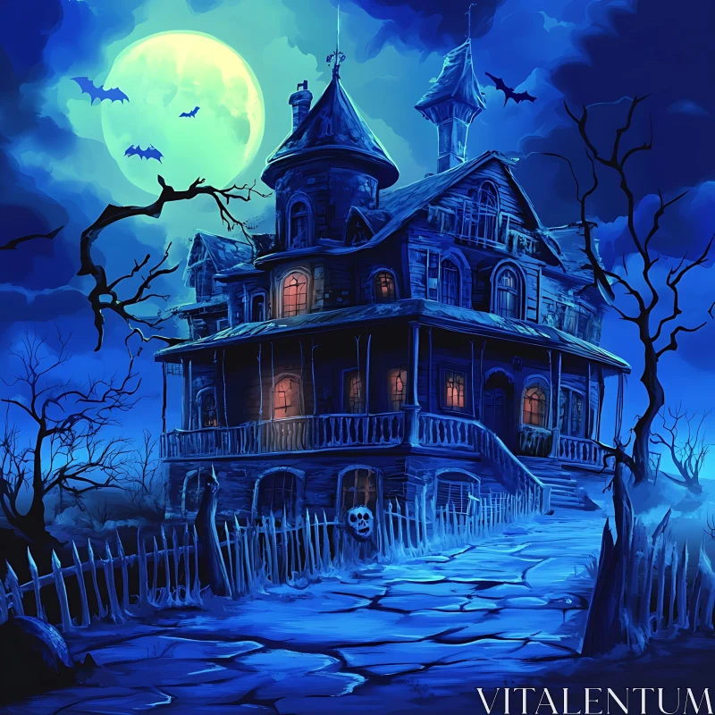 AI ART Haunted Mansion with Eerie Atmosphere