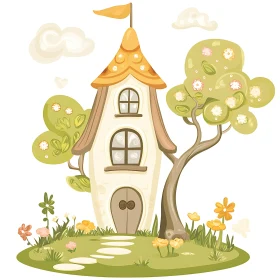 Fantasy Nature Fairy House Illustration